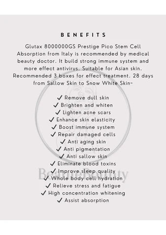 Glutax 8000000GS 2nd Evolved Prestige Pico Stem Cell Absorption