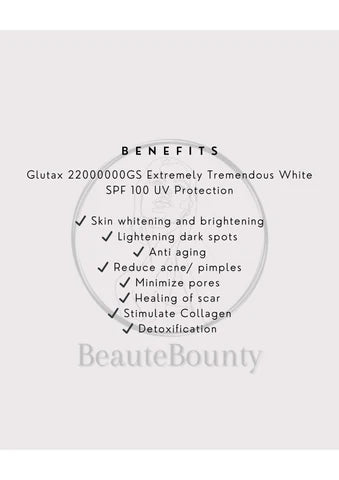 Glutax 22000000GS Extremely Tremendous White SPF 100 UV Protection